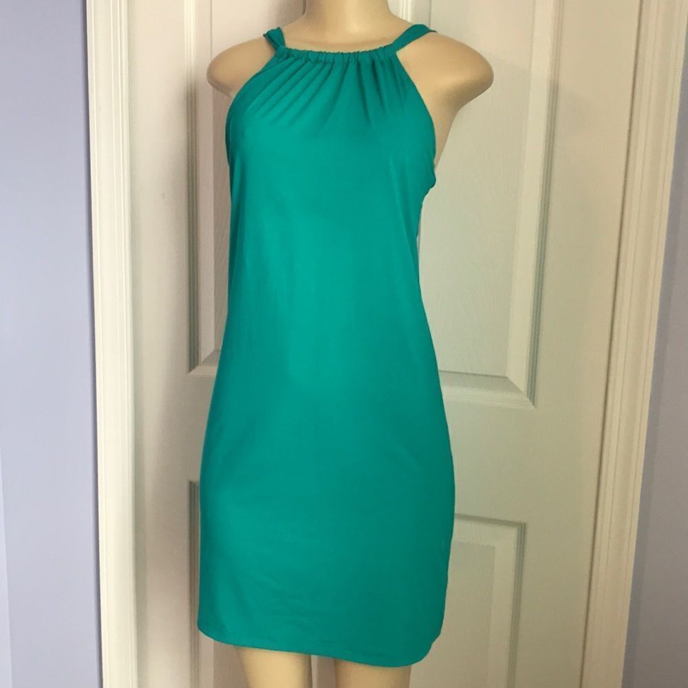 Athleta Swimdress Skirt Swimsuit XS Teal